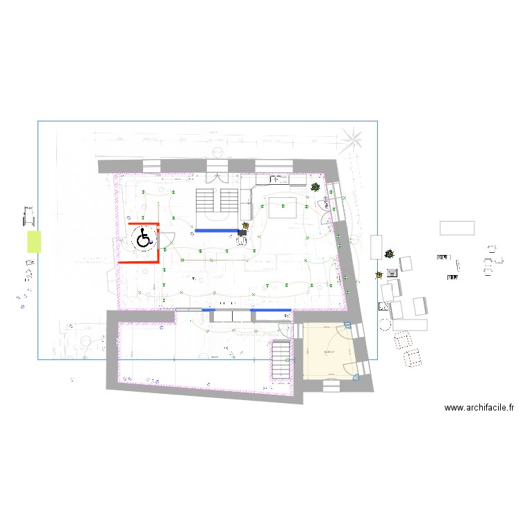 MARMONTEL RDC Bureaux Showroom V2. Plan de 0 pièce et 0 m2