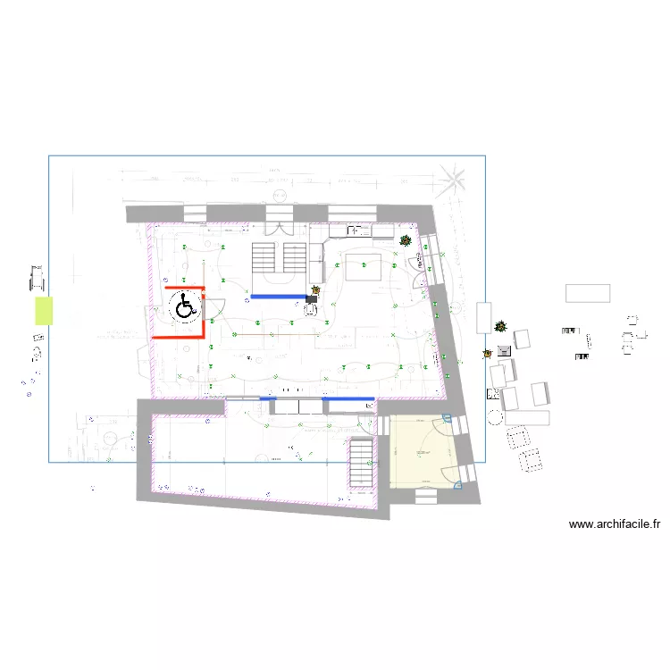 MARMONTEL RDC Bureaux Showroom V2. Plan de 