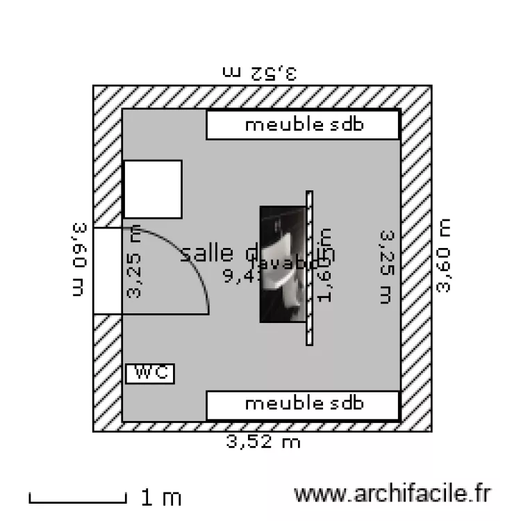 salle de bain. Plan de 