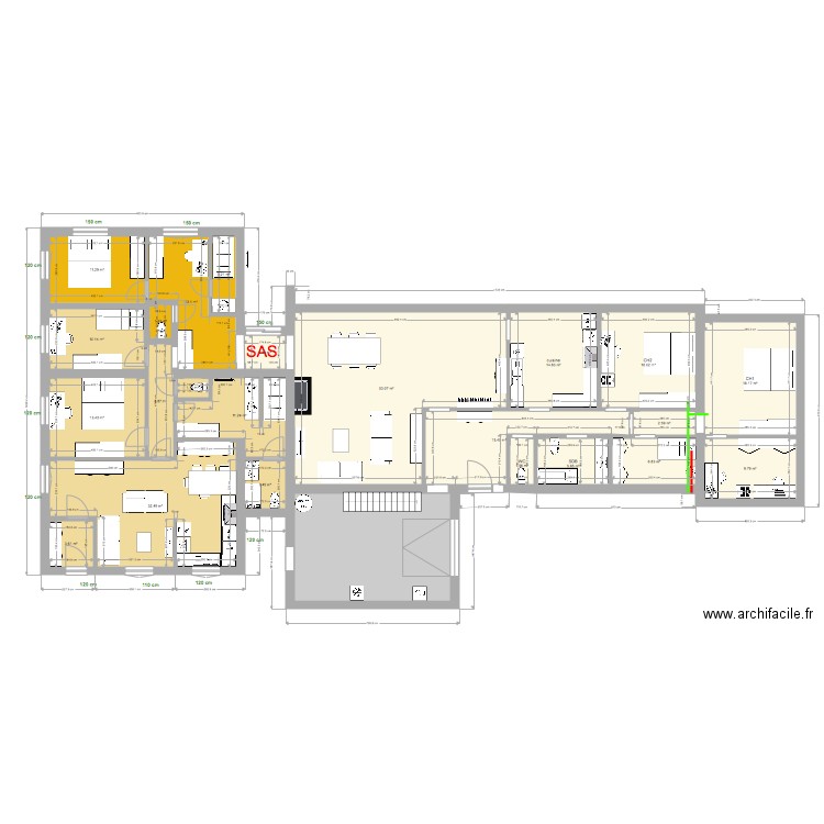 2 maisons plus court 2. Plan de 0 pièce et 0 m2