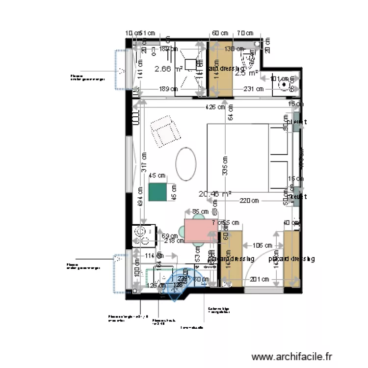 Plan projet 1 appartement MOLINARO. Plan de 