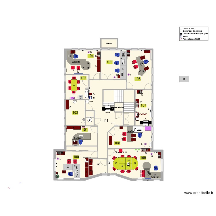 solution 4. Plan de 21 pièces et 179 m2