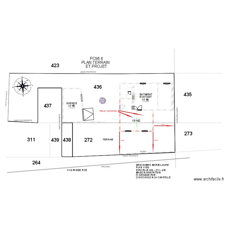 PCMI 4 TERRAIN ET PROJET 2019. Plan de 0 pièce et 0 m2