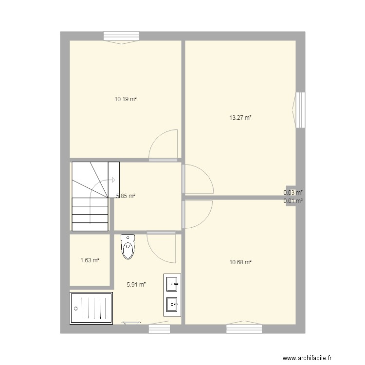 Existant étage. Plan de 0 pièce et 0 m2