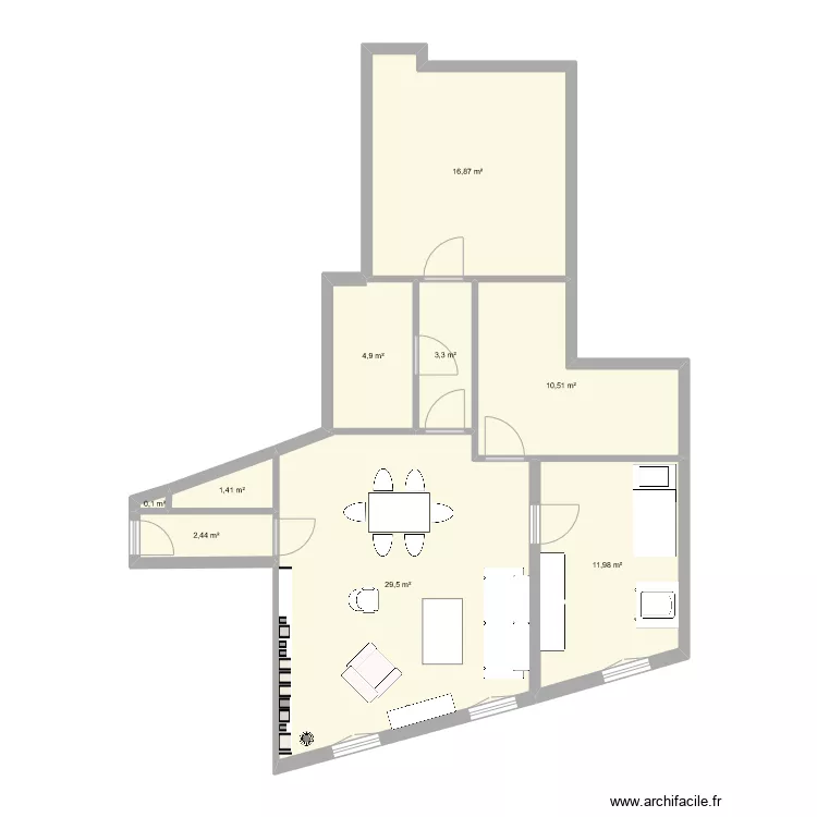 Am&eacute;nagement avec travaux. Plan de 