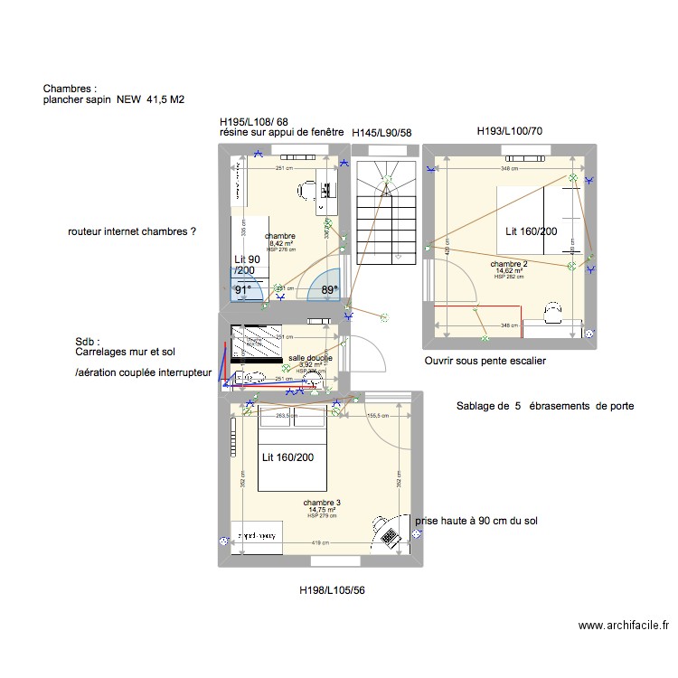 1° etage Fleurus . Plan de 0 pièce et 0 m2