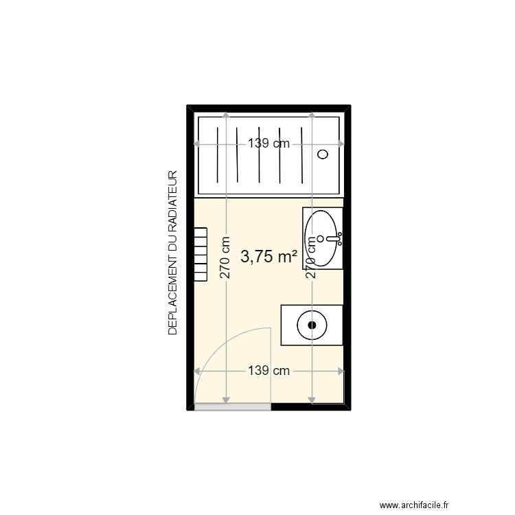 DURIEZ CAROLINE . Plan de 1 pièce et 4 m2