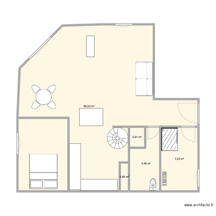 plan_moliere. Plan de 5 pièces et 80 m2