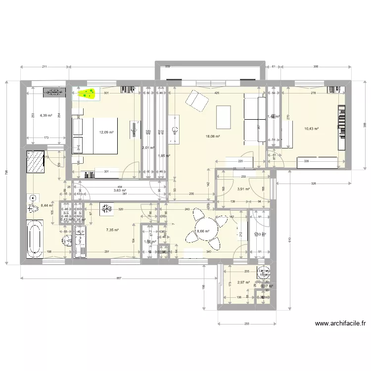 notre appart. Plan de 