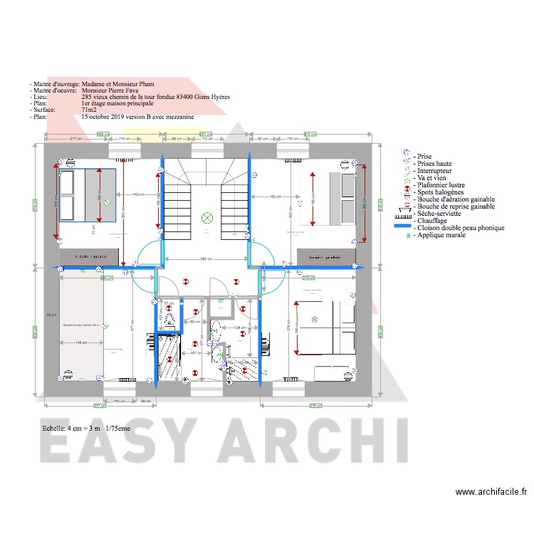 Plan Pham niveau 1 avec mezzanine. Plan de 0 pièce et 0 m2