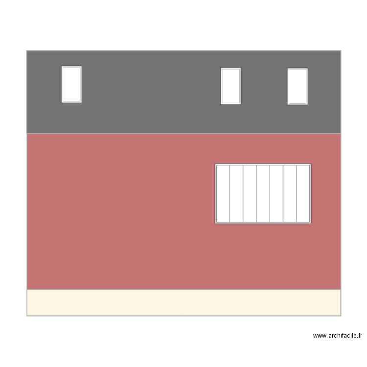 Plan facade NORD et toiture Aprés. Plan de 0 pièce et 0 m2