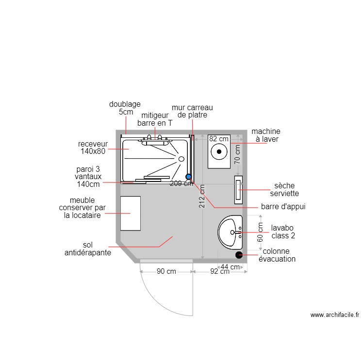 Ballieu. Plan de 1 pièce et 4 m2