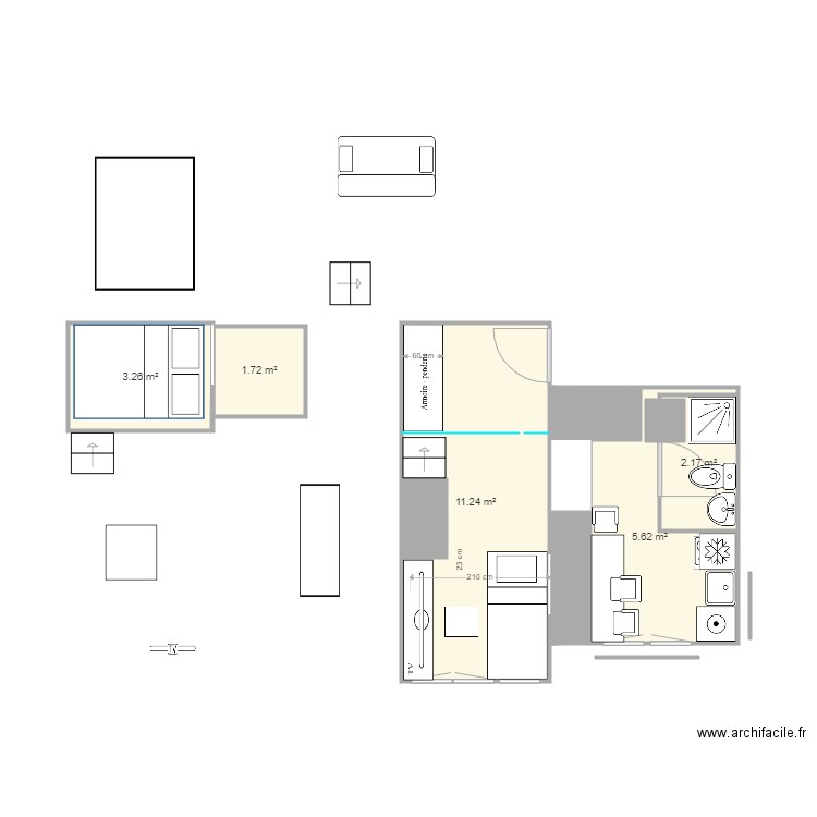 studio ferrandiere 6. Plan de 0 pièce et 0 m2