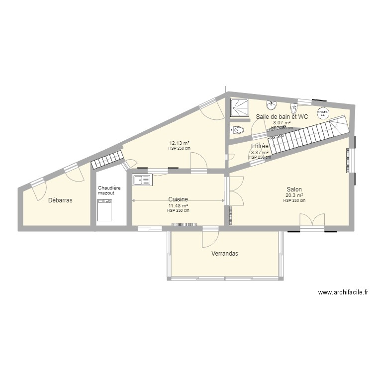 Rdc nu. Plan de 0 pièce et 0 m2