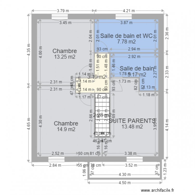 CHAILLY ETAGE 8mX9m. Plan de 0 pièce et 0 m2