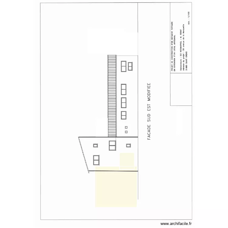 facade est1. Plan de 