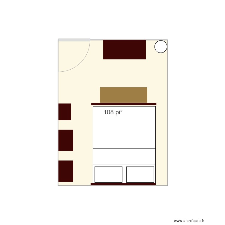 Chambre 1. Plan de 1 pièce et 10 m2