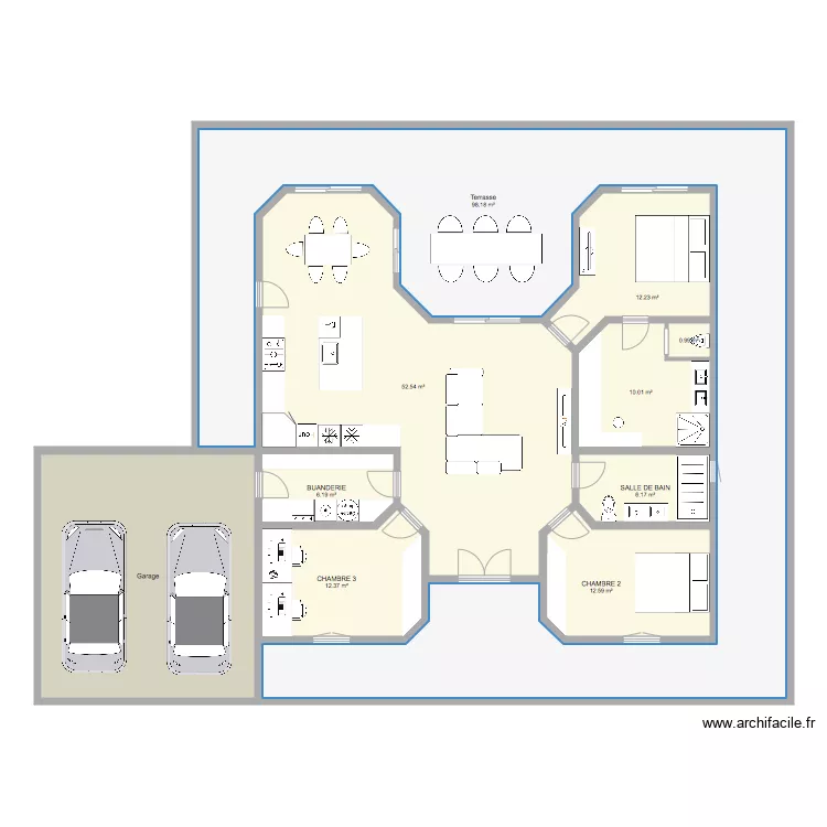 Villa MOANA . Plan de 