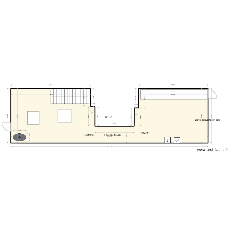 hotel de paris   . Plan de 1 pièce et 77 m2