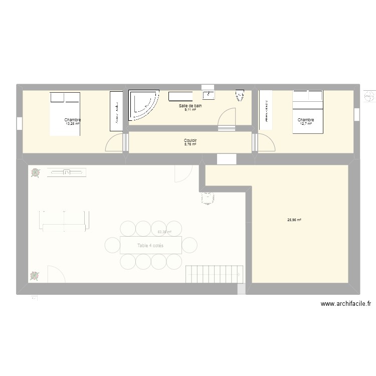 grange pierre. Plan de 11 pièces et 185 m2