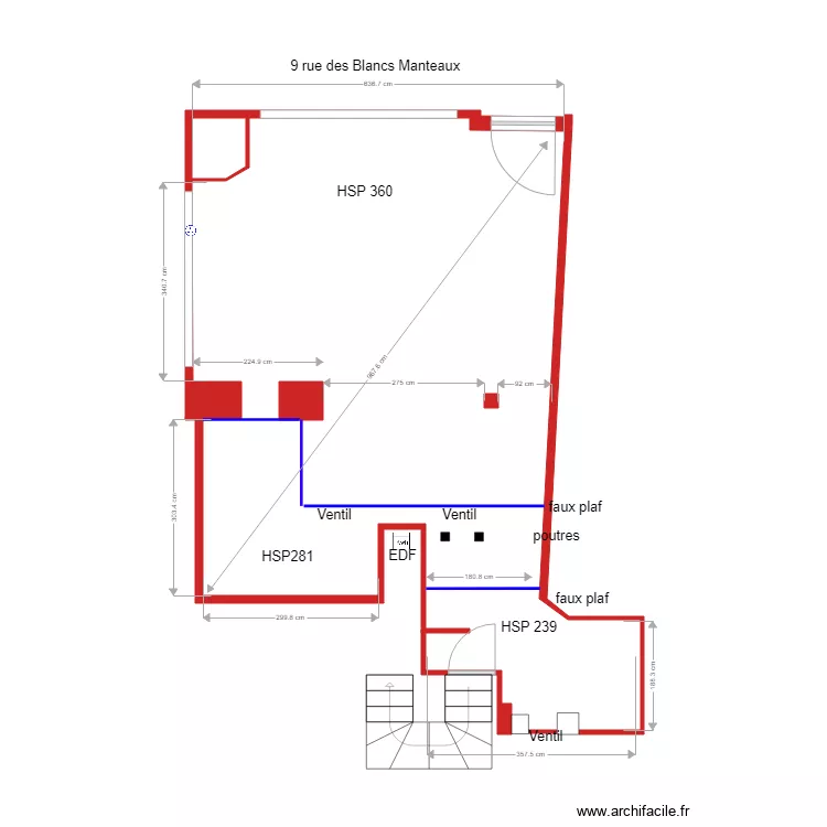 magasin blancs manteaux. Plan de 