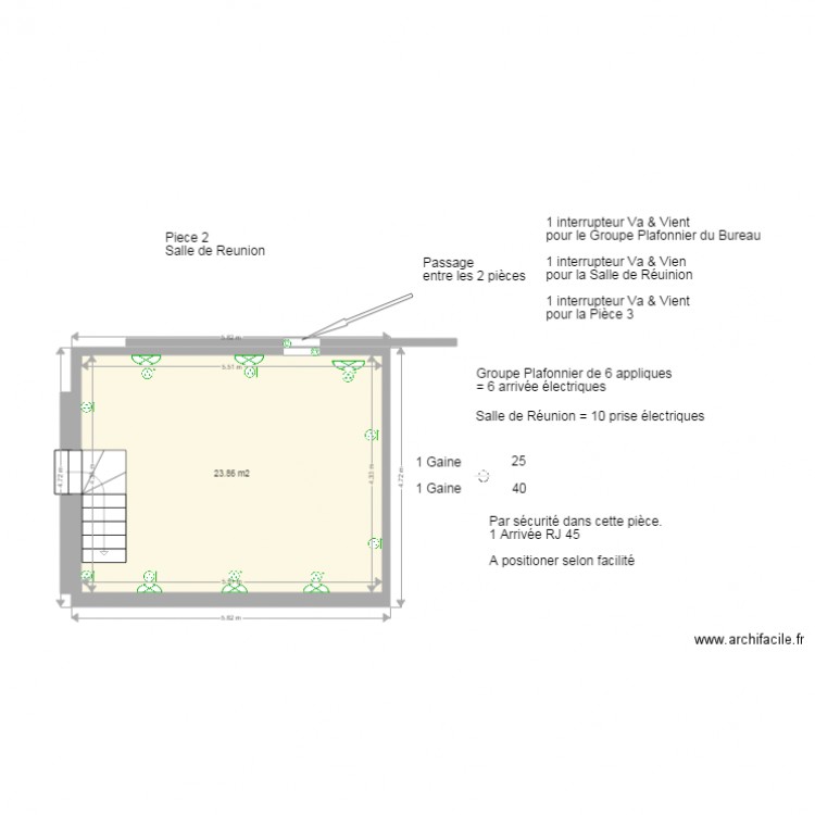 Piece 2 Salle de Réunion. Plan de 0 pièce et 0 m2