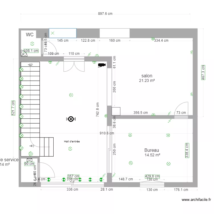 hall entr&eacute;e Plan &eacute;lectrique. Plan de 