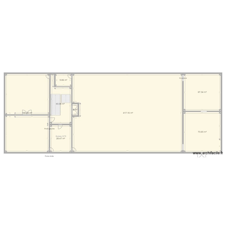 bat A etage 1 initial. Plan de 8 pièces et 806 m2