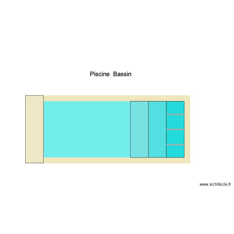 Piscine  plage 90 marche 70cm. Plan de 0 pièce et 0 m2