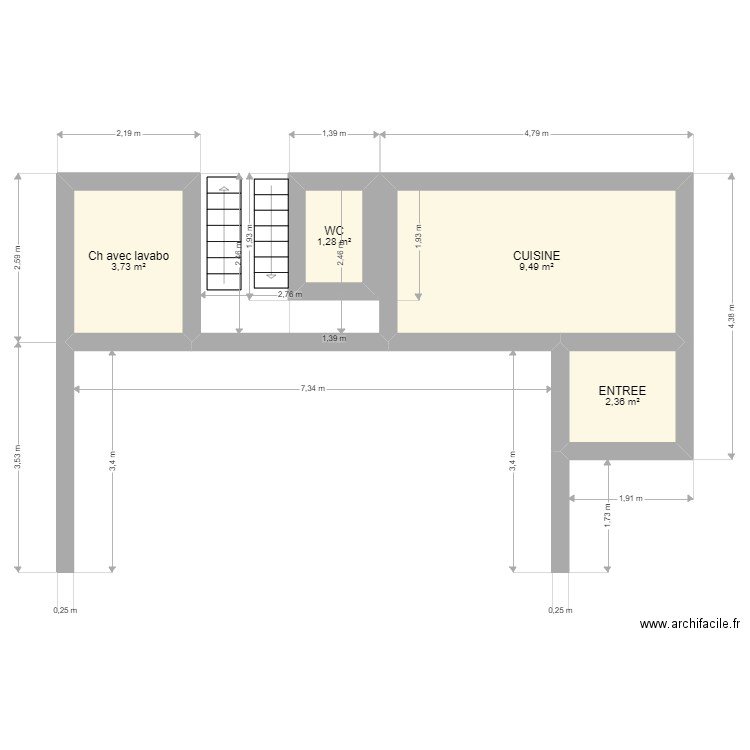 Maison Doullens 8 mai RDC. Plan de 0 pièce et 0 m2