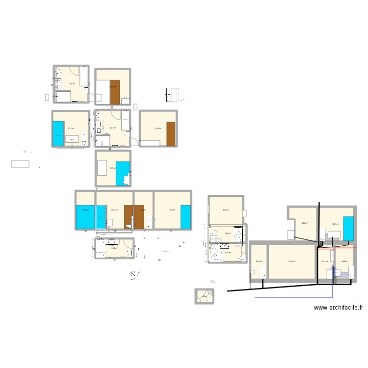 TRESNJA KUPATILO OPTION2. Plan de 23 pièces et 149 m2