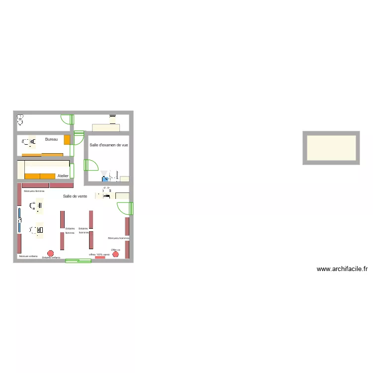 Magasin optic 2000. Plan de 