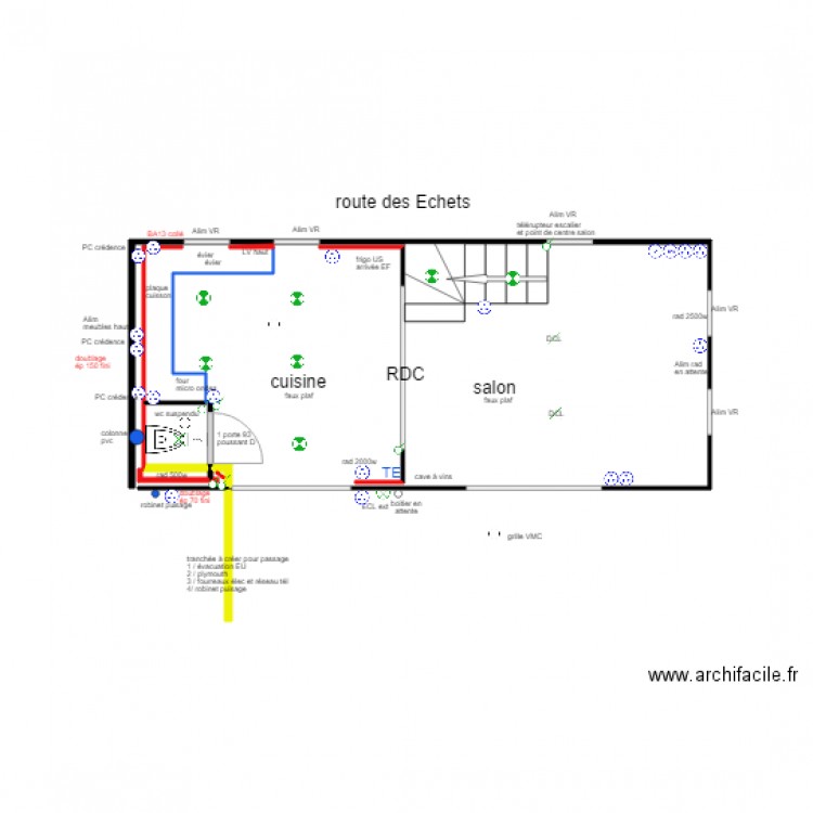 plan exe plb élec rdc. Plan de 0 pièce et 0 m2