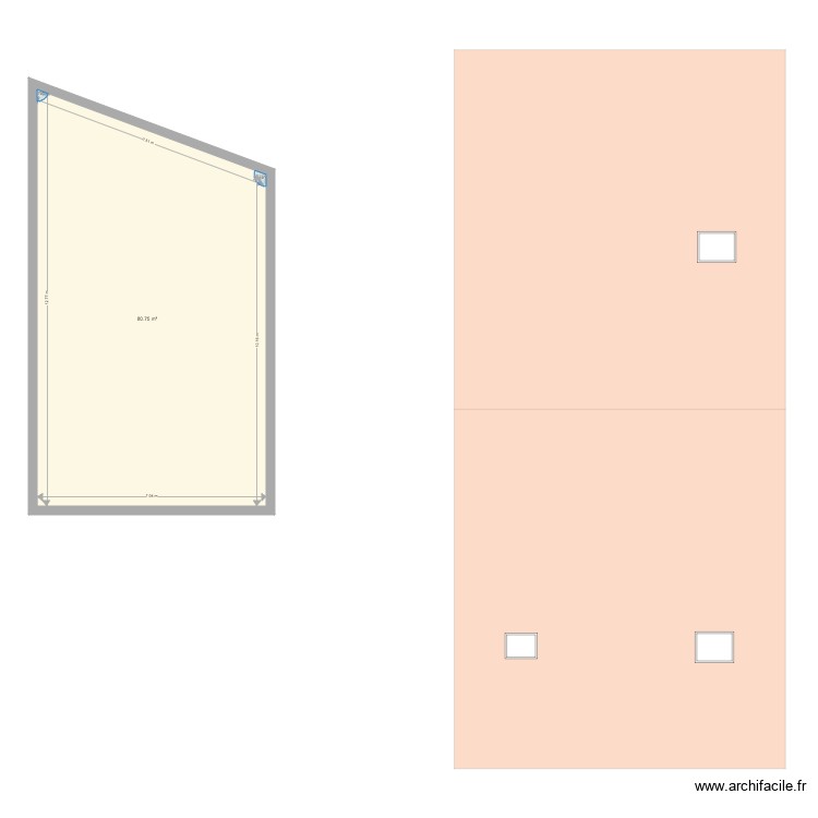 TOIT SALON. Plan de 0 pièce et 0 m2