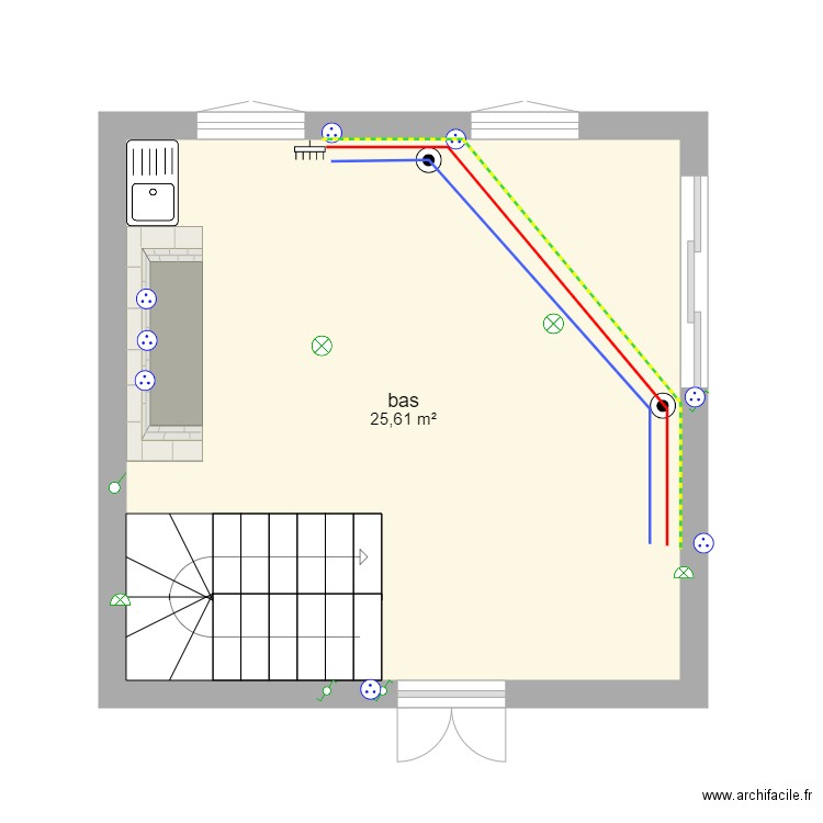 manaurie. Plan de 1 pièce et 26 m2