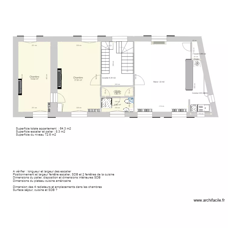 Maison 168  1er &eacute;tage. Plan de 