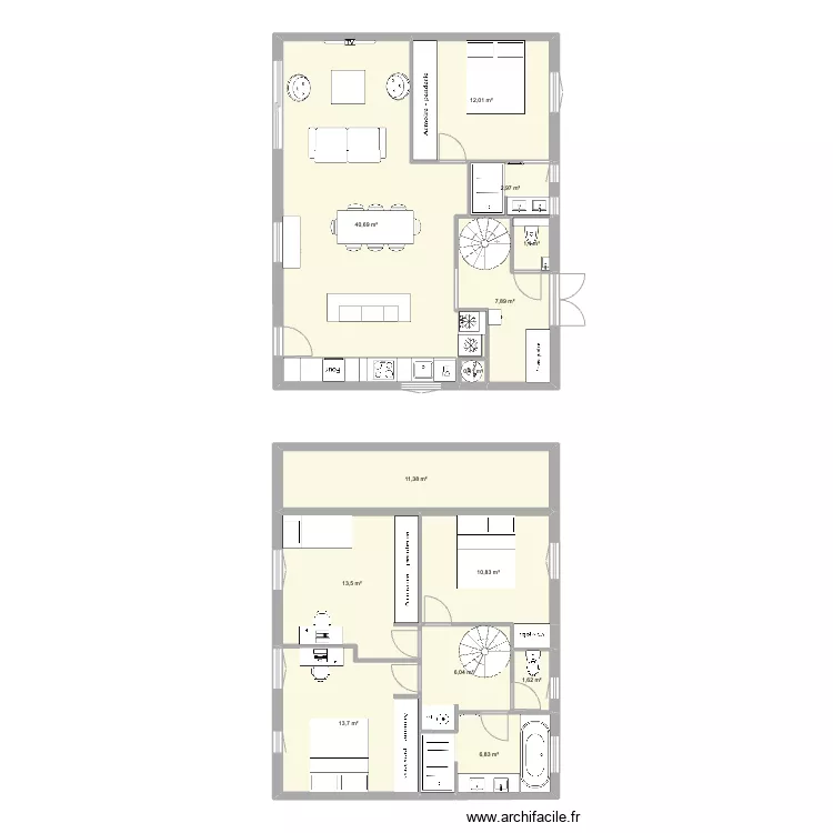 maison lafayette V8. Plan de 