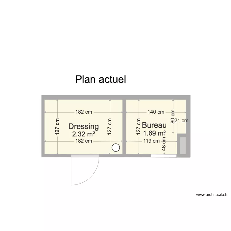 104 OBERKAMPF WC BUREAU. Plan de 