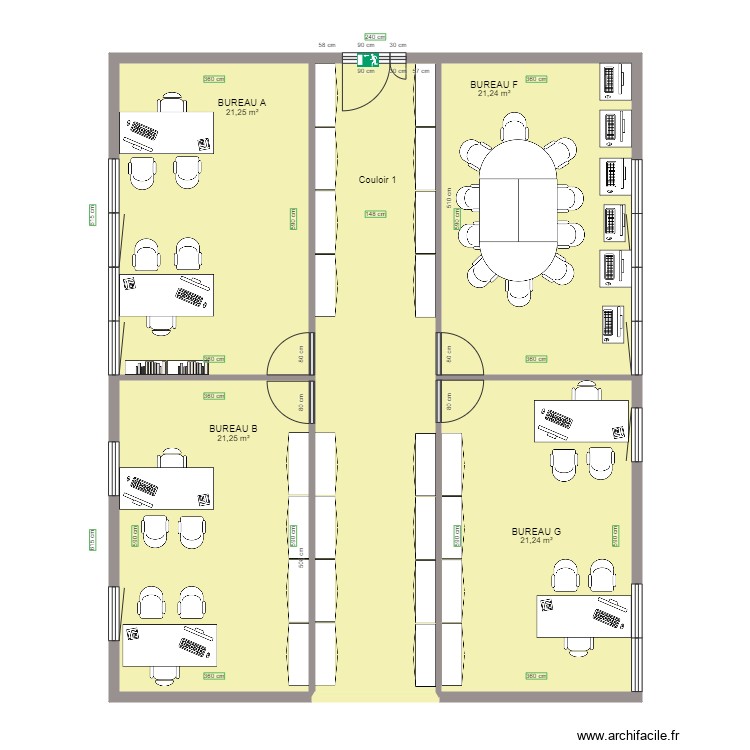PLAN N 2 BUREAU FTA CADA LA COURNEUVE. Plan de 0 pièce et 0 m2
