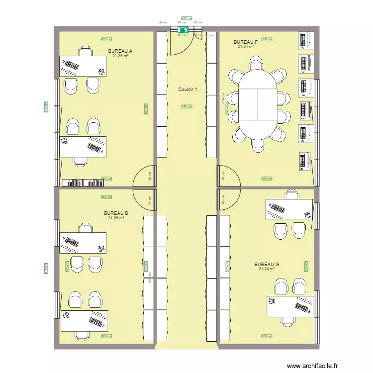 PLAN N 2 BUREAU FTA CADA LA COURNEUVE. Plan de 