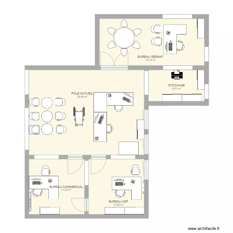 bureau accueil v2. Plan de 