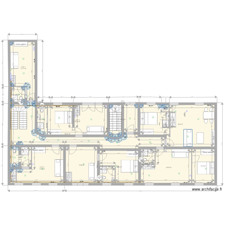 2018 10 08 DEBUT PS plan 1er étage . Plan de 0 pièce et 0 m2