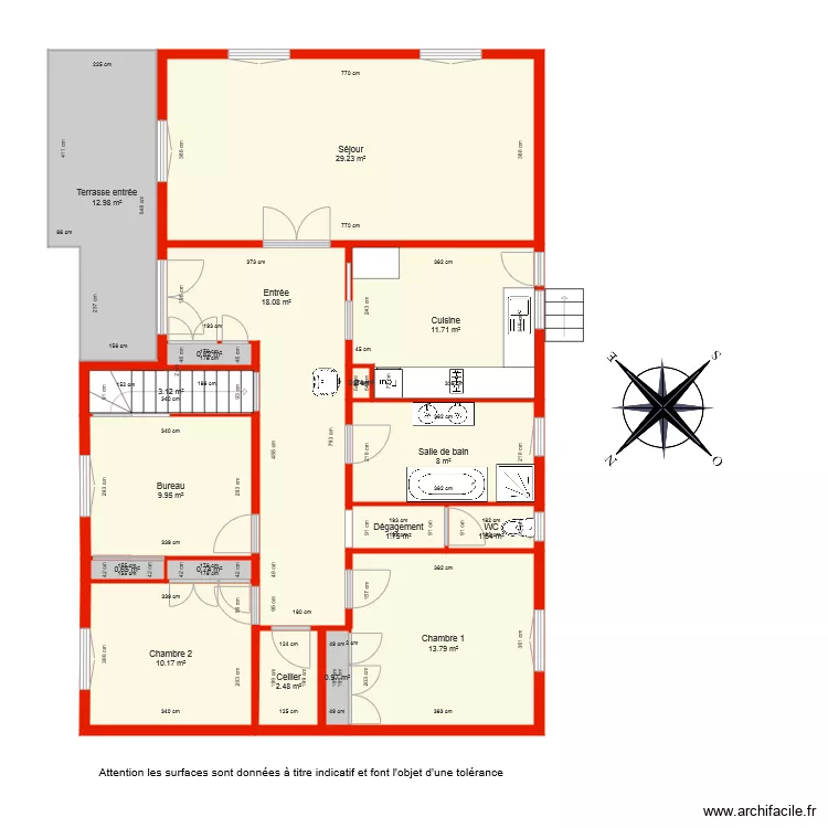 BI 4953 rdc c&ocirc;t&eacute; essai. Plan de 