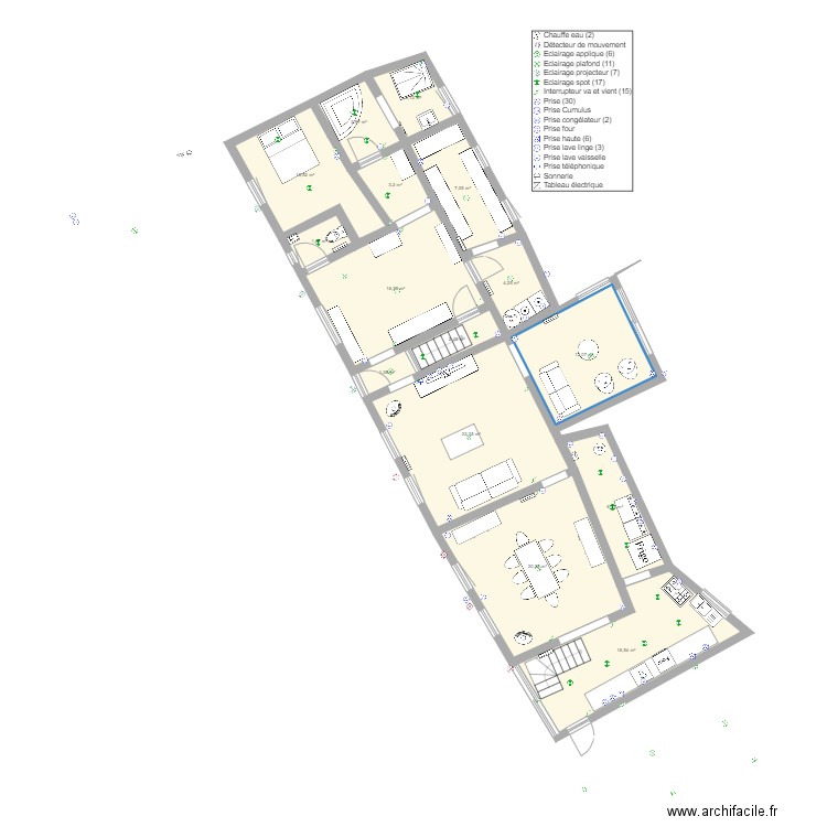 FERME RDC AMENAGEMENT. Plan de 0 pièce et 0 m2