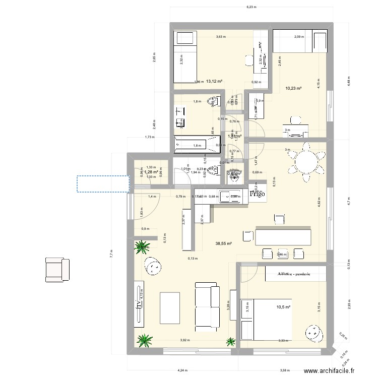 javel coté perspectives version chambre separee 3. Plan de 0 pièce et 0 m2