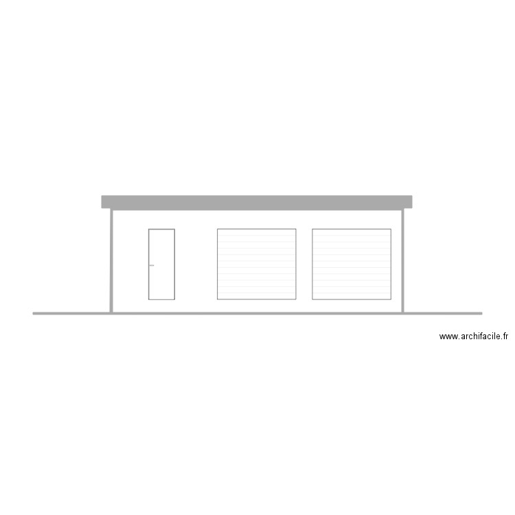 façade garage 2 sans toit. Plan de 0 pièce et 0 m2