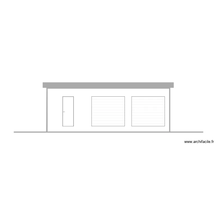 façade garage 2 sans toit. Plan de façade garage 2 sans toit. Plan de