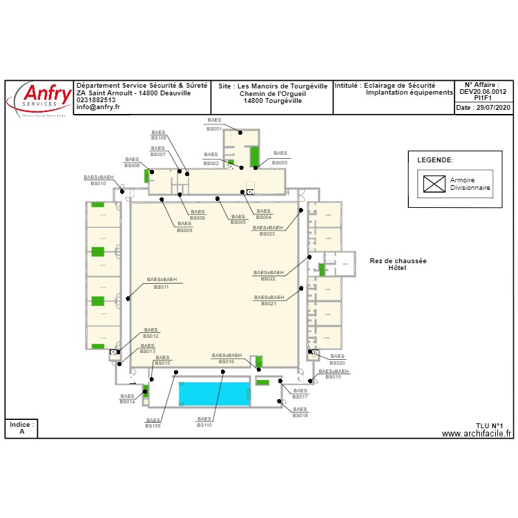 REZ DE CHAUSSEE HOTEL MANNOIRES DE TROUGEVILLE. Plan de 0 pièce et 0 m2