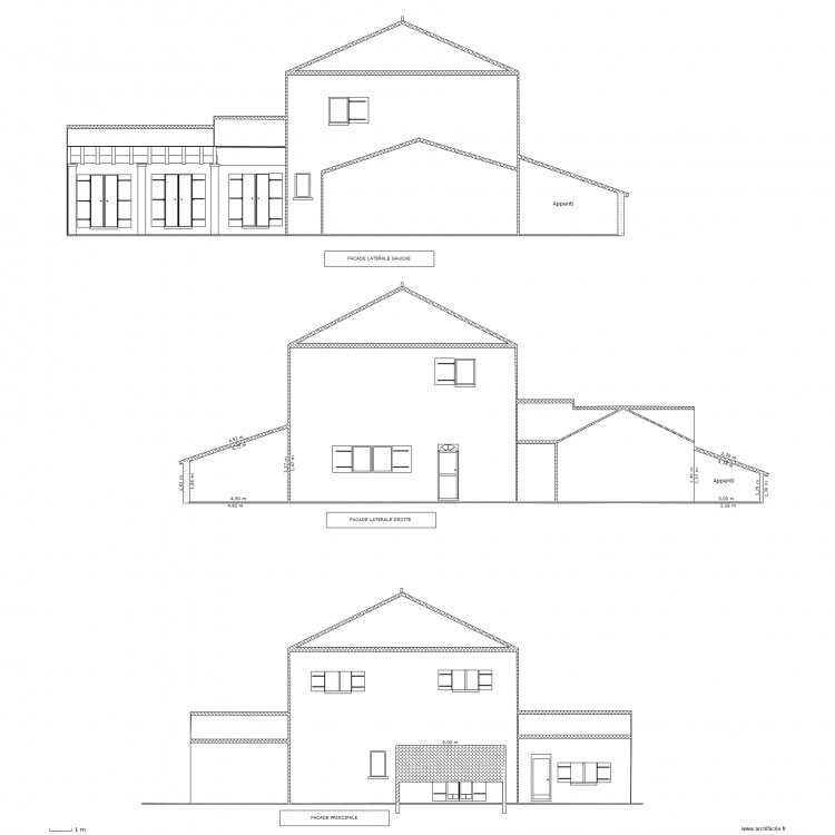 Plan Facades. Plan de 0 pièce et 0 m2