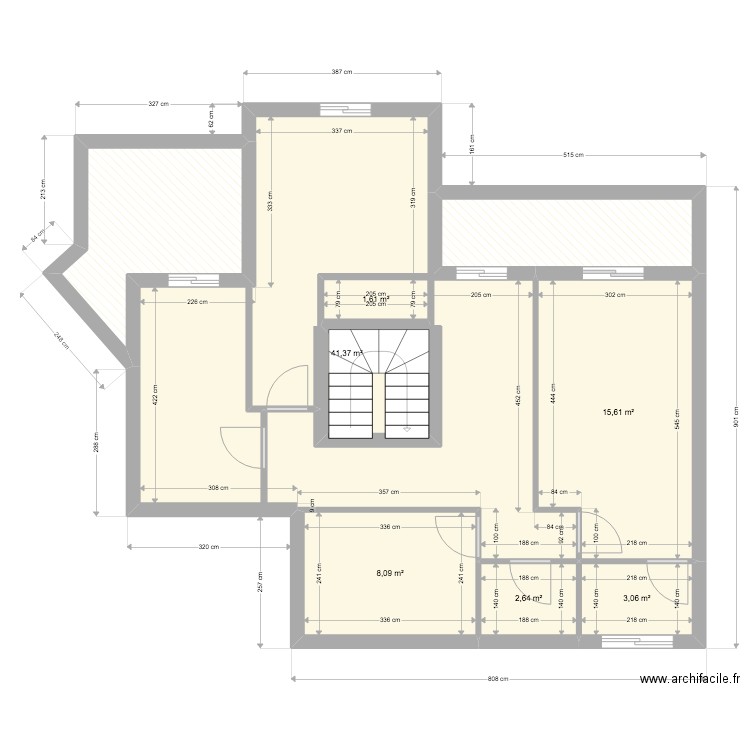 Atico Blanquerna étage actuel. Plan de 8 pièces et 92 m2